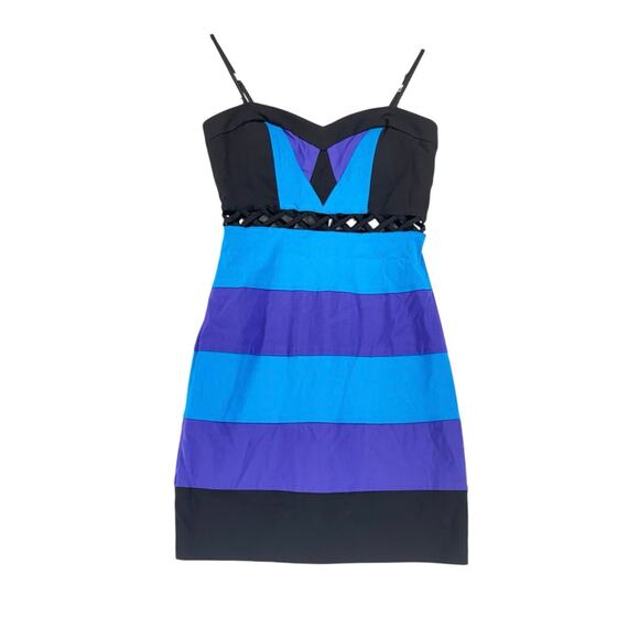 XOXO Dresses & Skirts - XOXO Y2K 90s Colorblock Mini Dress Sz 1/2 Multicolor Party Clubwear purple blue